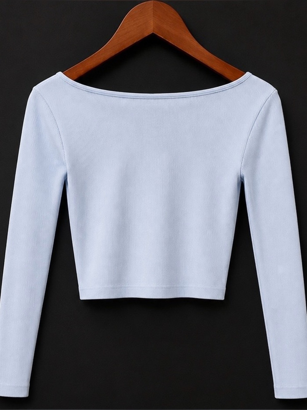 Wild Fable Light Blue Seamless Ribbed Crop Top – Size Medium (NWT)